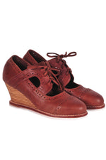 Leather Shoes - Stockholm Oxford Wedges