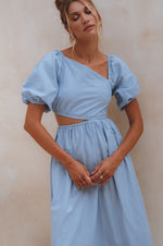 Sundaze Cutout Linen Midi Dress