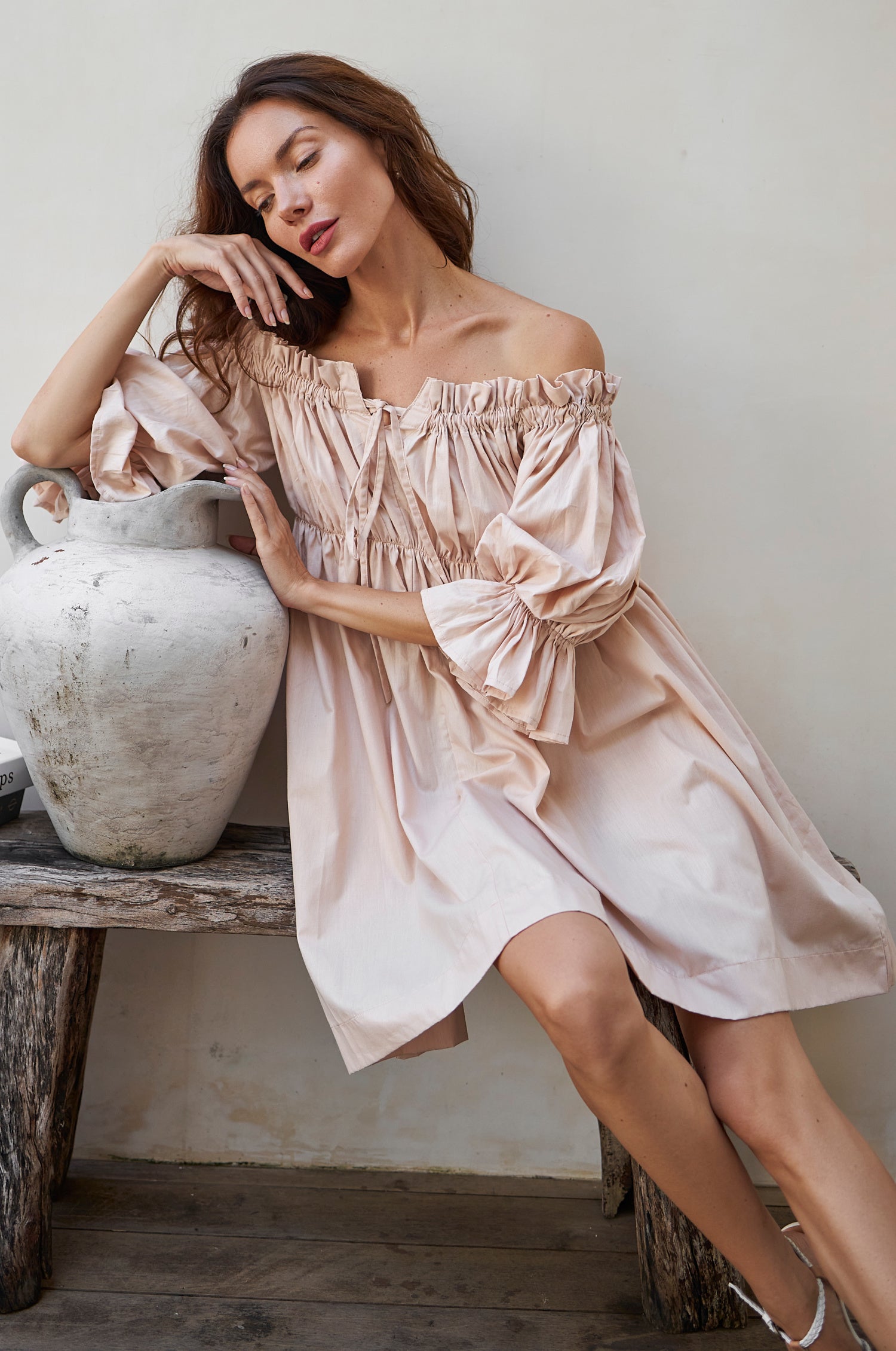 Vacay. Off Shoulder Cotton Mini Dress – ELF