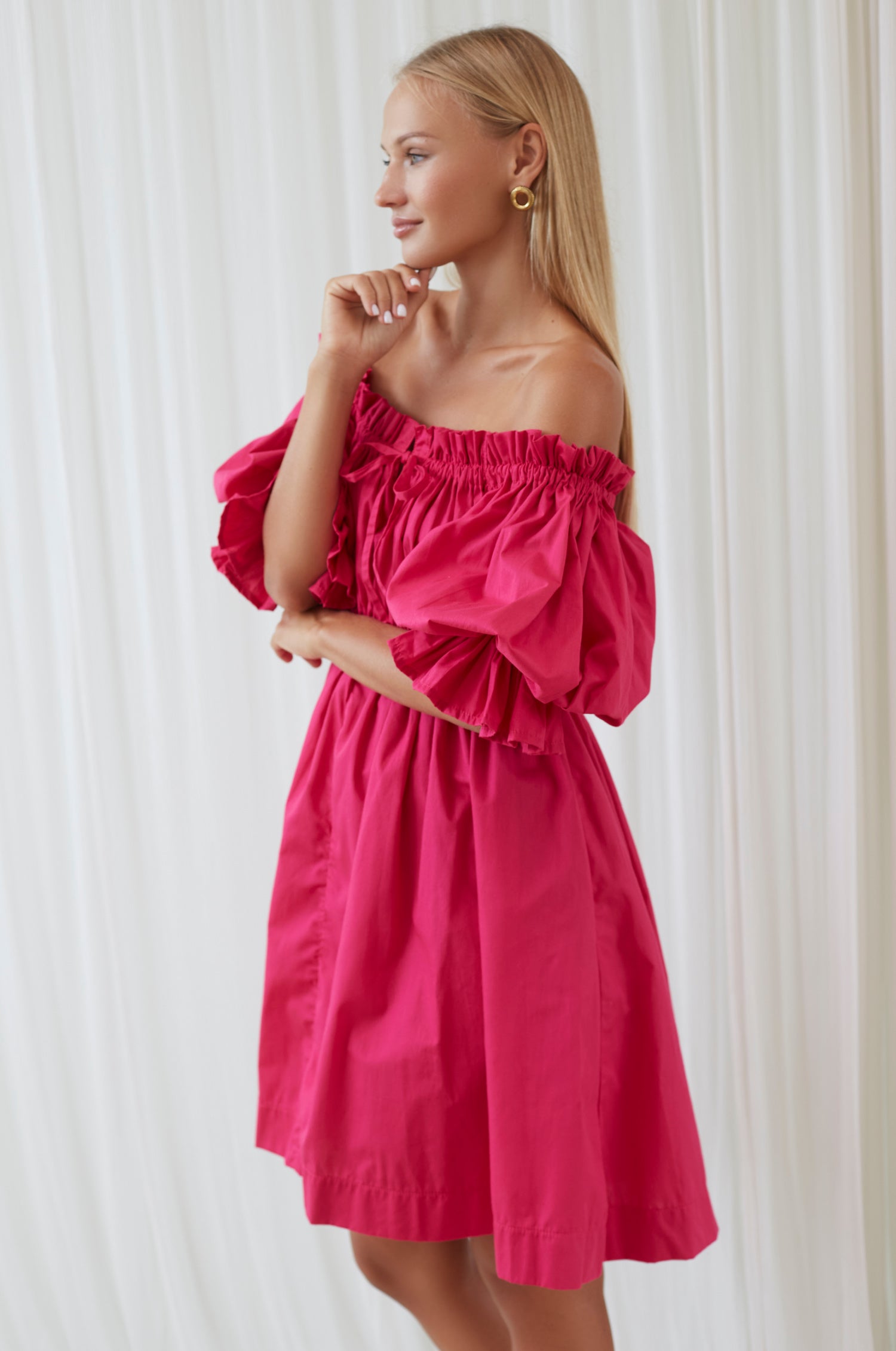 Vacay. Off Shoulder Cotton Mini Dress – ELF