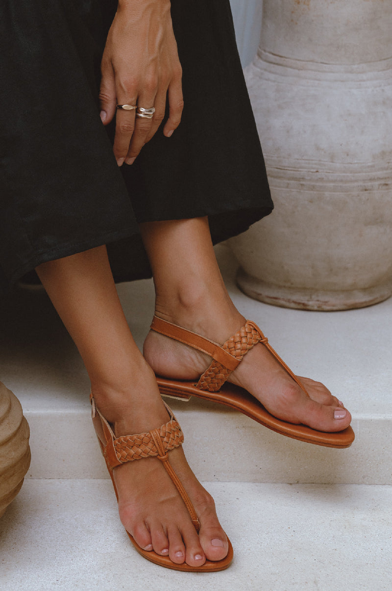 Venetian. Handmade T-strap Leather Sandals – ELF