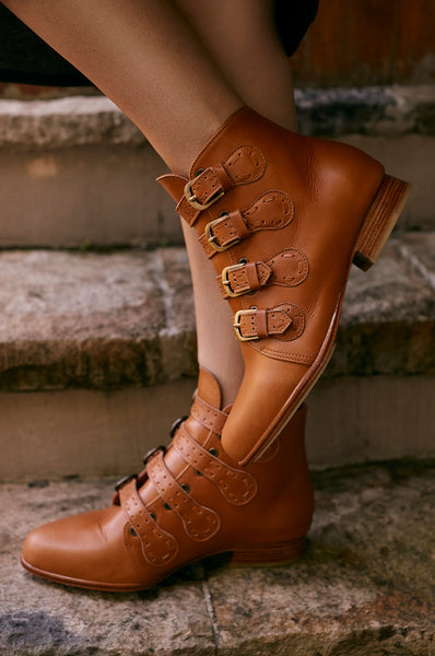 Rose and caramel tan sales boots
