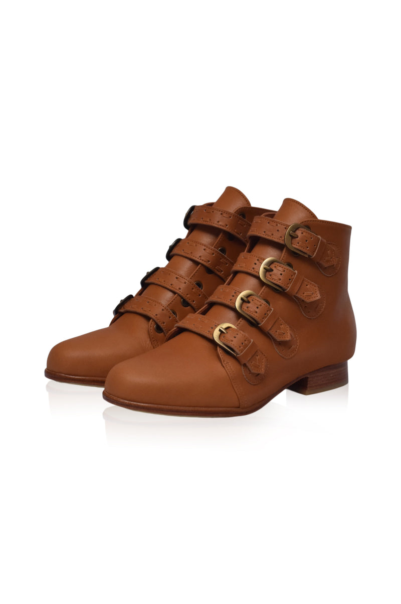 Wild Rose. Leather Ankle Booties ELF